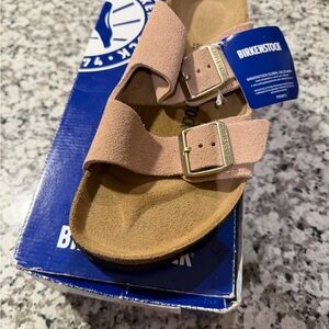 Birkenstock Pink Suede Sandals